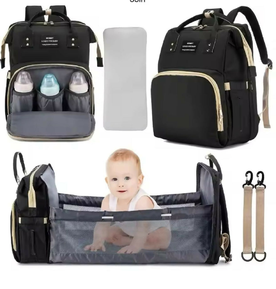 Bag ? 2 in 1 Branded Traveling High Quality mother baby bag ? ✨ Too Much capacity ✨ Use : traveling' picnic ✨ High Quality ✨ Size : big size ✨ 2 colour ✨ Easy to Carry ✨ Light Weight