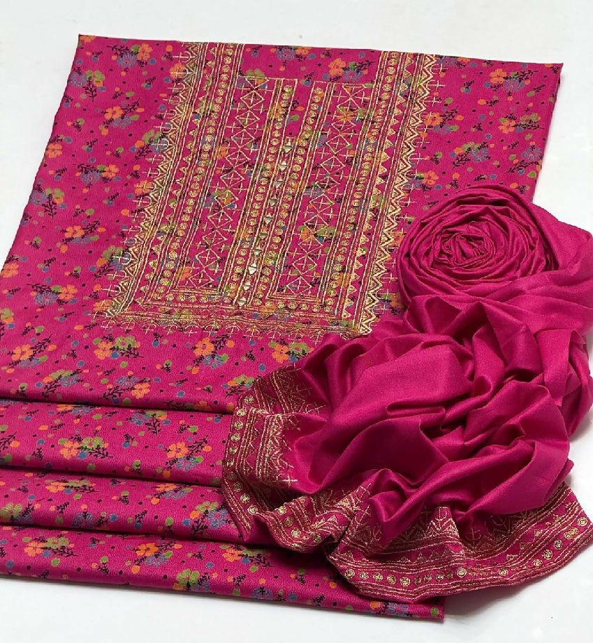 Dhanak embroidery 2 piece