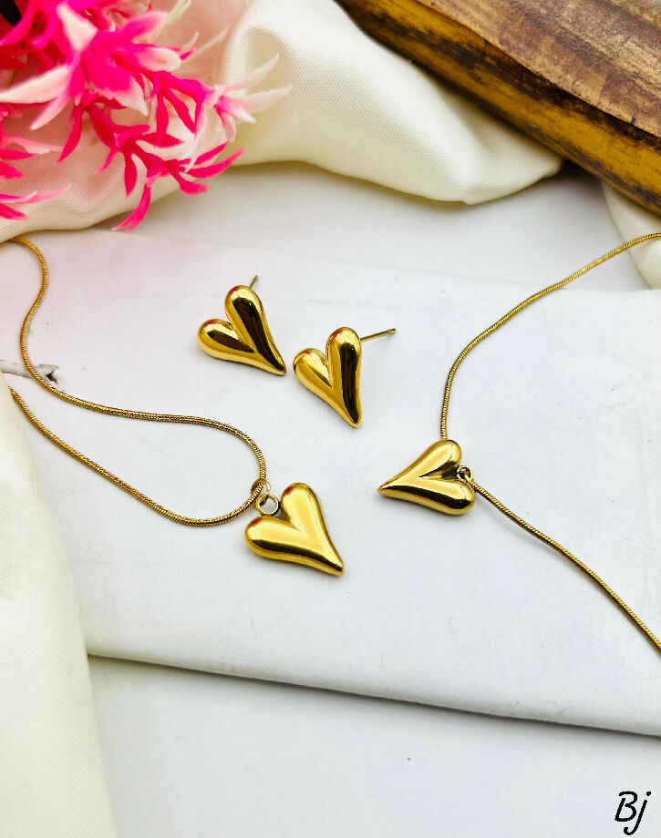 Jewellery sets heart aesthetic necklace, earrings and bracelet set