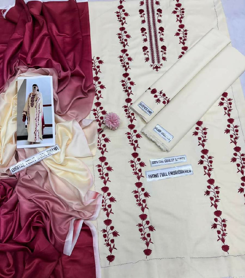 Premium Pure Dhanak Embroidered Winter Collection