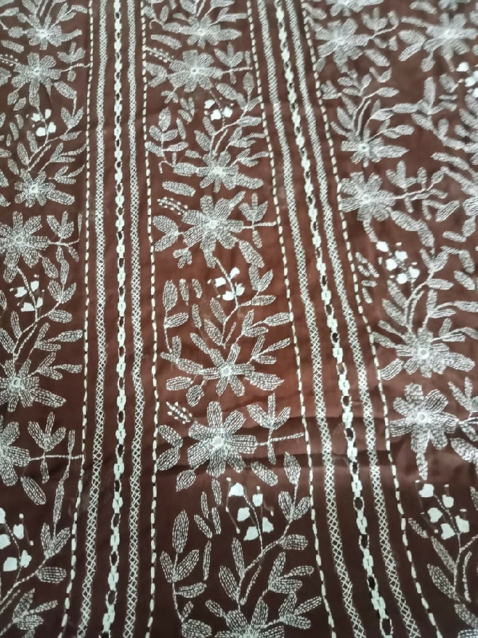 2piece bamber shafoon suit Tarkashi with kacha kaam and mirror work