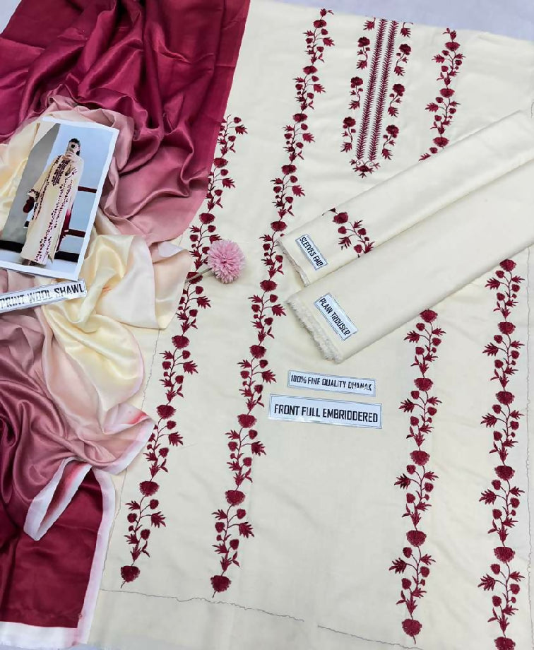 Premium Pure Dhanak Embroidered Winter Collection