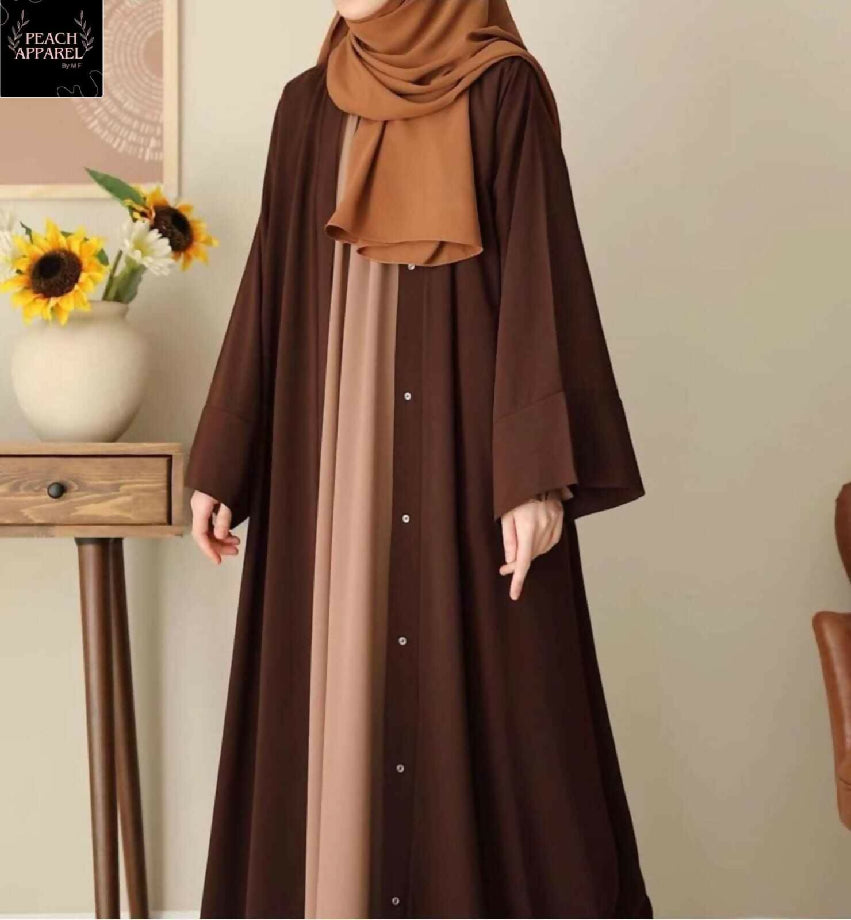Chocolaty Abaya With Inner Attached