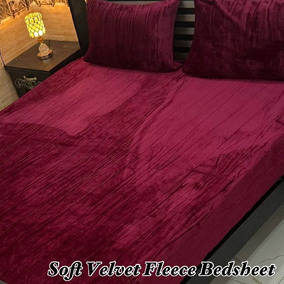 Soft velvet fleece bedsheet kingsize