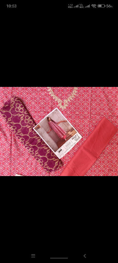 Mizaj embroidered slub lawn