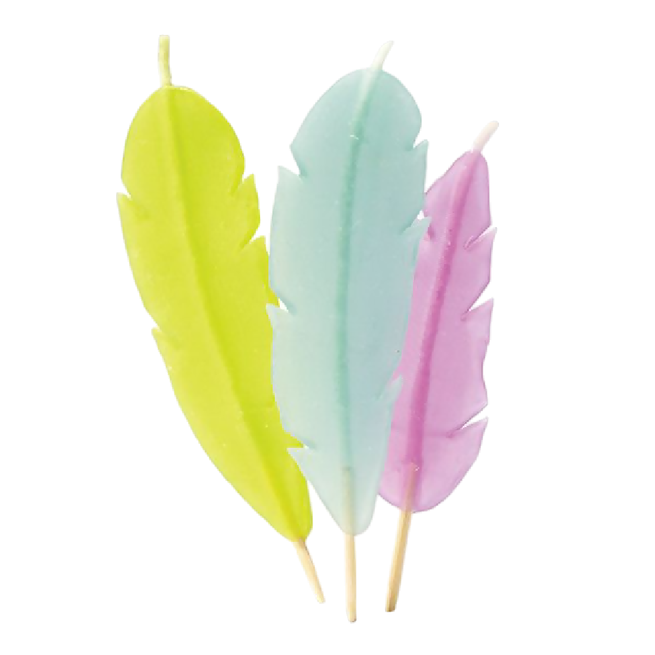 Feather candle cake topper