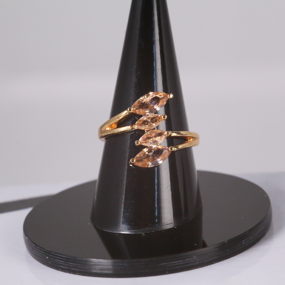 Triple Marquise Stone Gold-Plated Ring