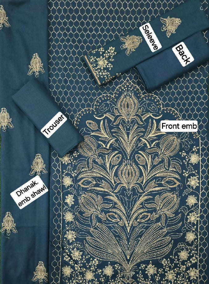 Winter collection 2025 3pcs embroidered