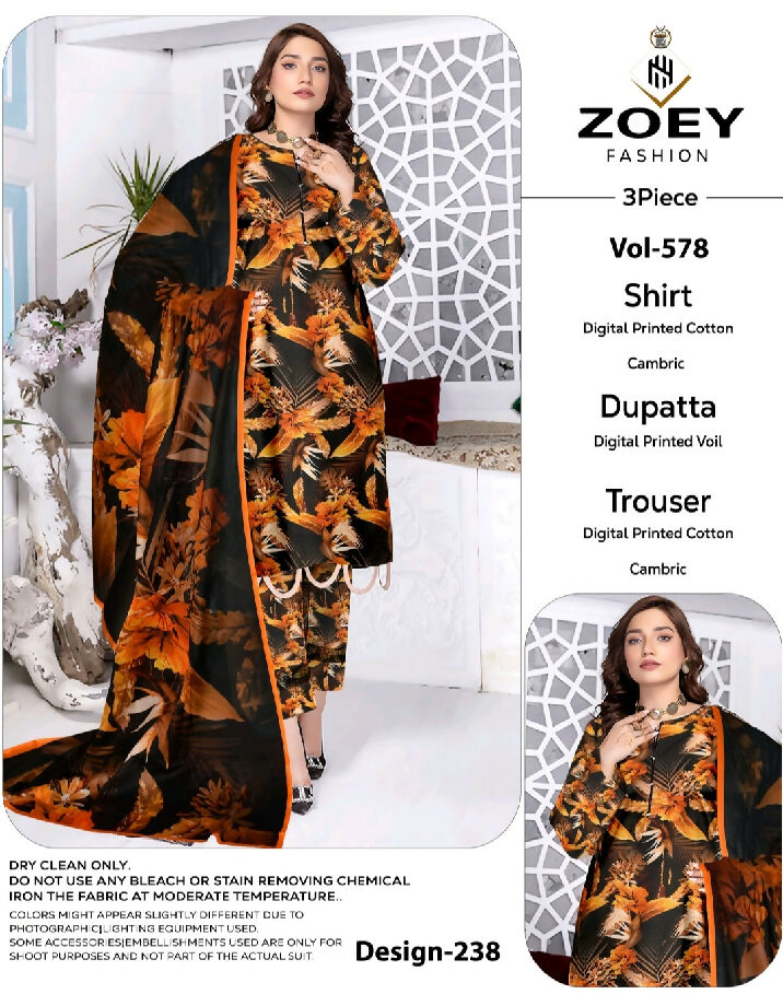 Zoey brand 3pcs cotton cambric