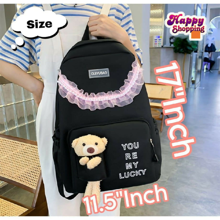 High Quality 4Pcs & 5Pcs School Bag & Backpack For Girls