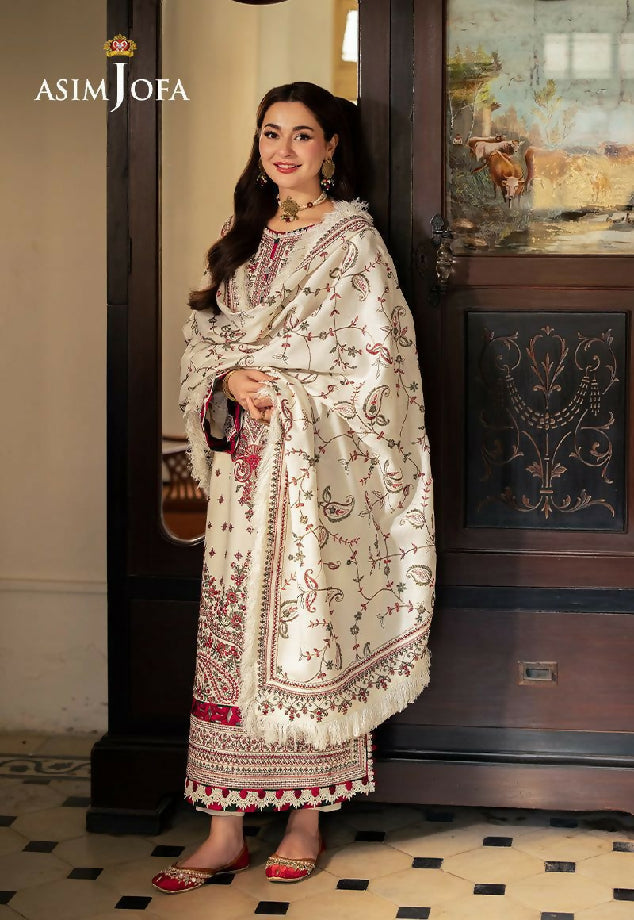 Unstitched Embroidered Dhanak Three Piece