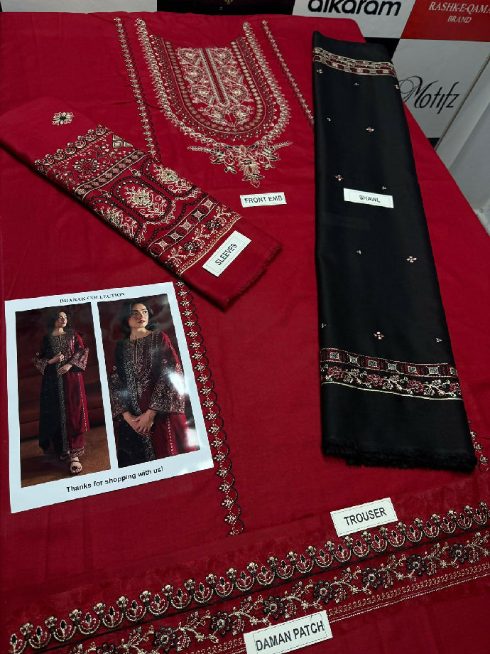 ?? *DHANAK 3PC* ?? *MOST HIT* LUXURY WINTER COLLECTION 2025 ? *FABRIC* DHANAK