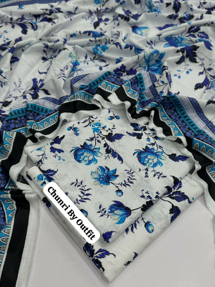 Unstitched Khaddar Three Piece