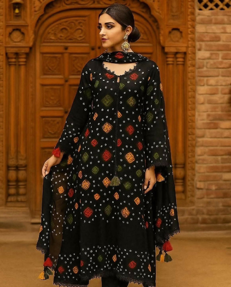 Chunri tie and dye suit