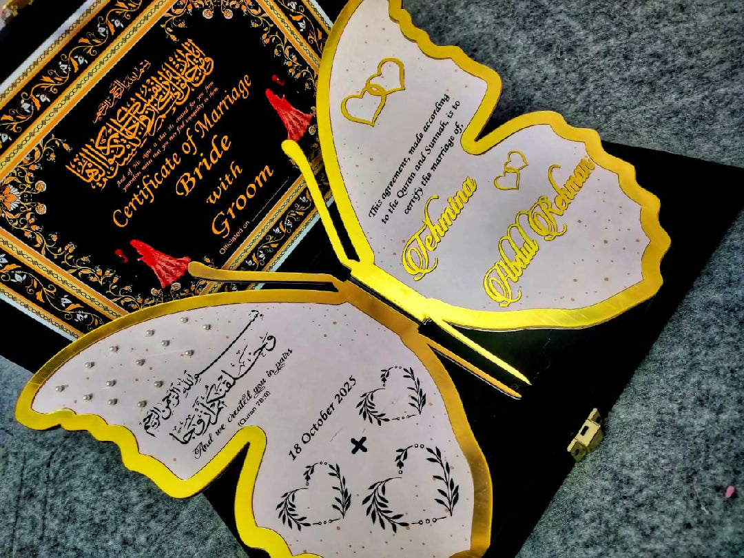 ✨ Butterfly Nikkah Frame with Box✨