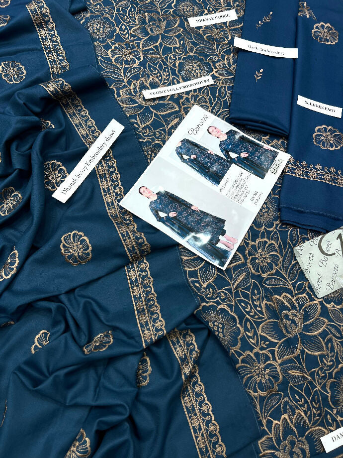 Dhanak 3 pc embroidery suit