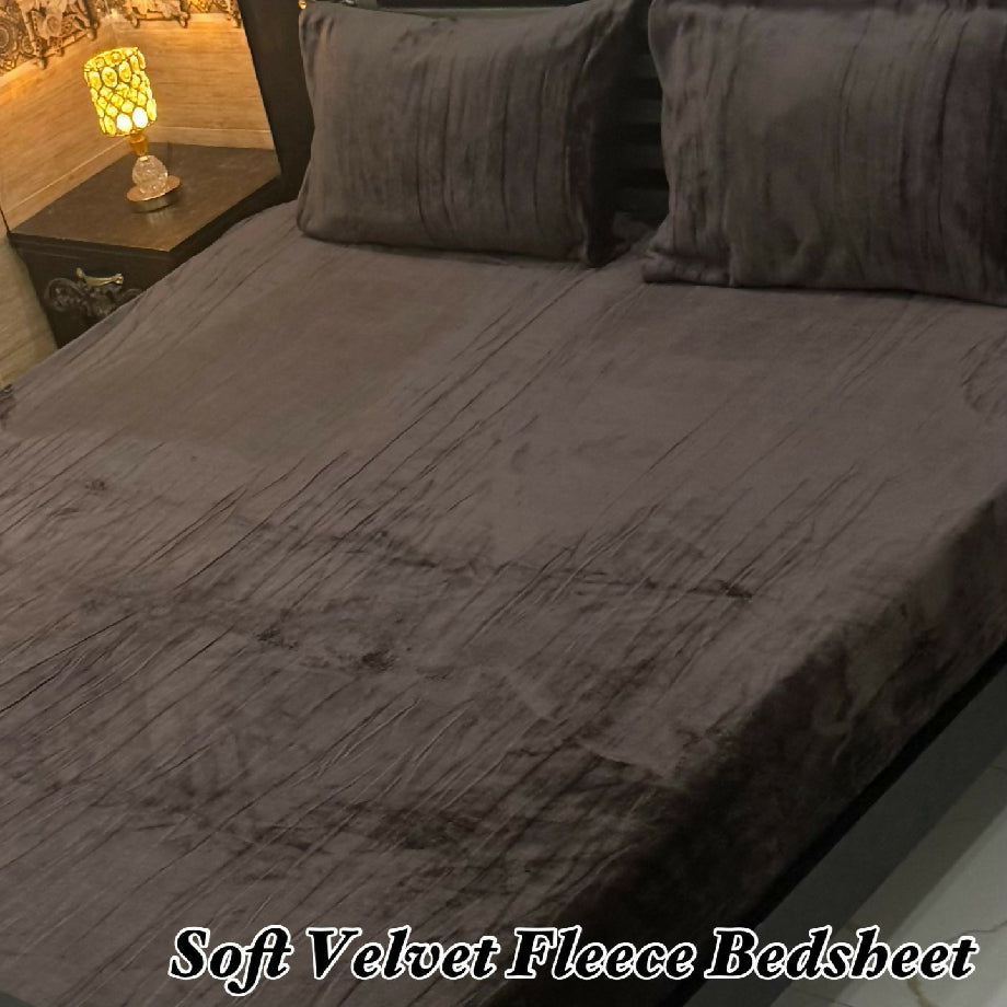Soft velvet fleece bedsheet kingsize