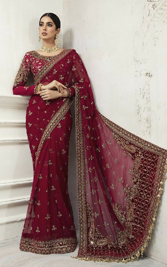 Full heavy embroidery saree