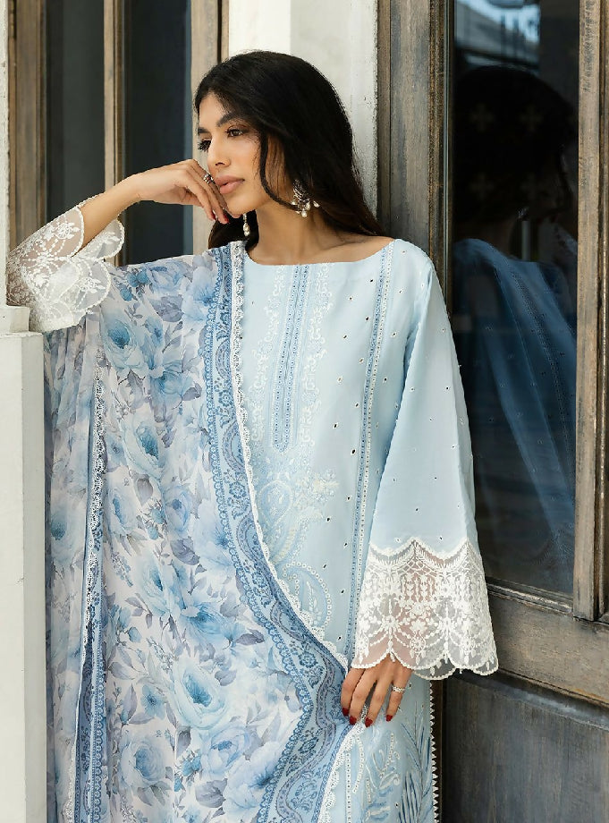 Unstitched dress for women sky blue colour availble