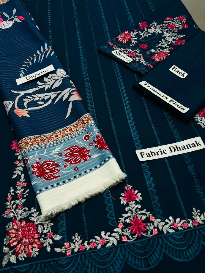 Full Embroidered Dhanak Winter collection For women