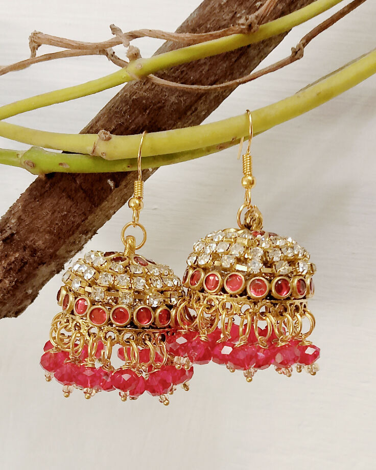 Handmade Kundans jhumkyan