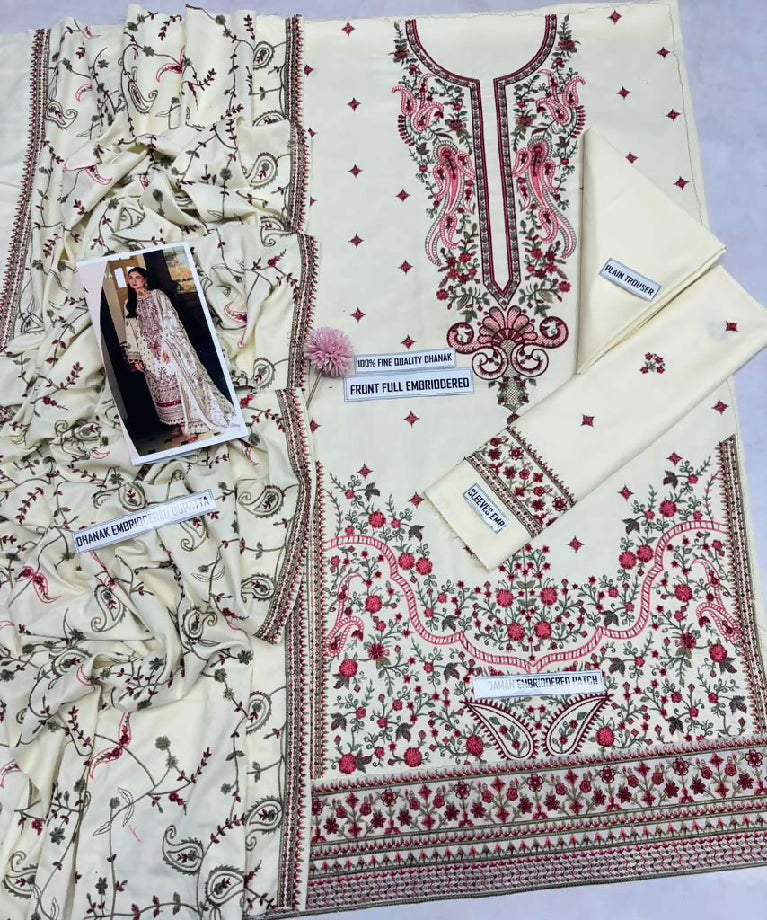 Luxury heavy Embroidered Dhanak Winter collection For women's
