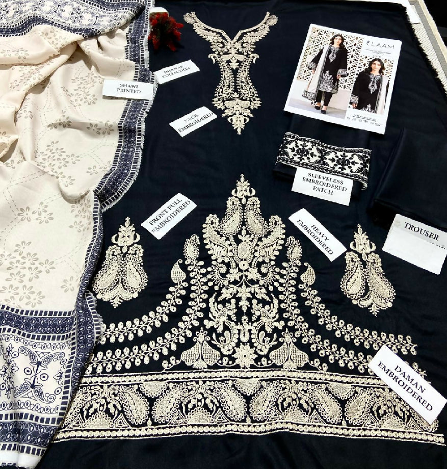 Dhank 3 piece heavy embroidered suit