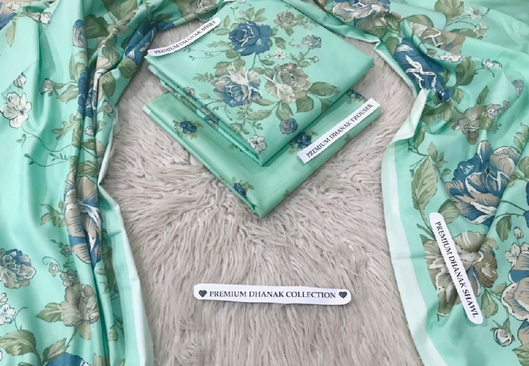 Marina dhanak printed suit 3piece