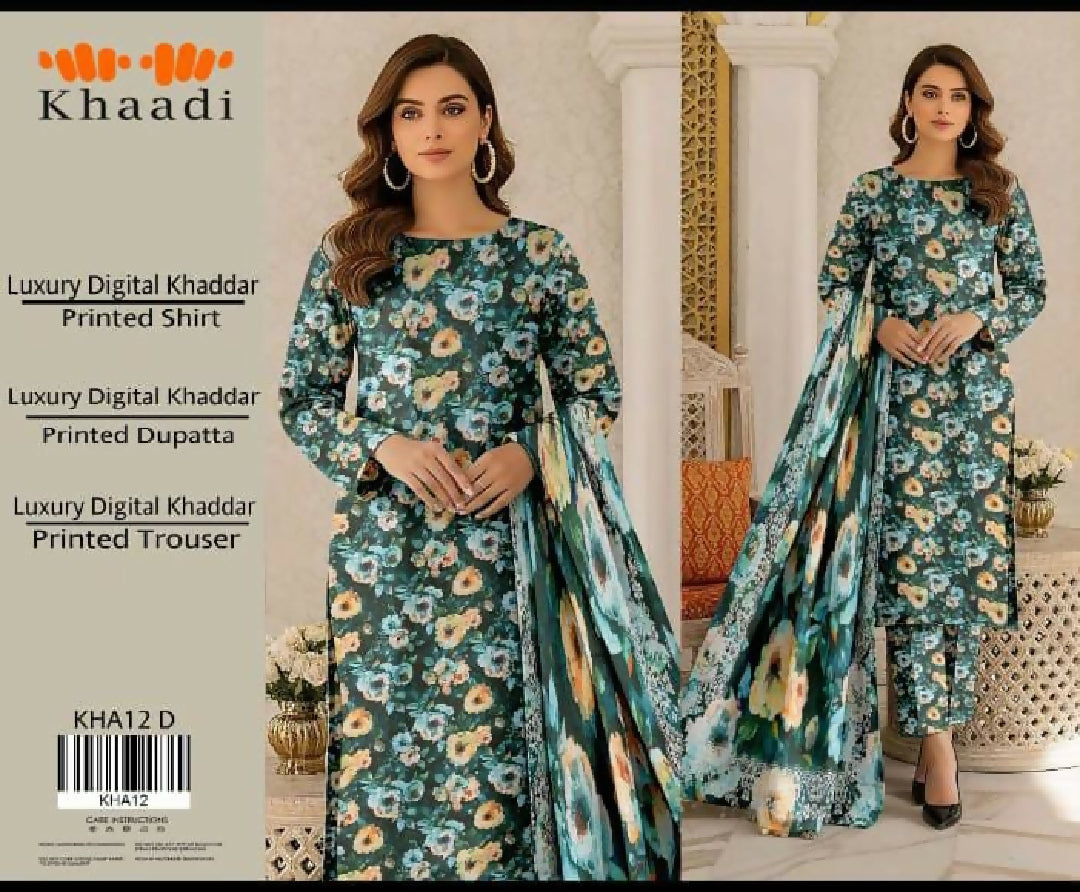 Khaadi luxury digital khaddar printed 3 pc