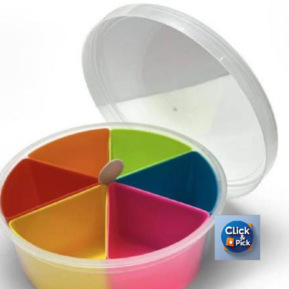 Super Fast 6 Partition Kitchen Masala Organiser with Lid – Spice Storage Box