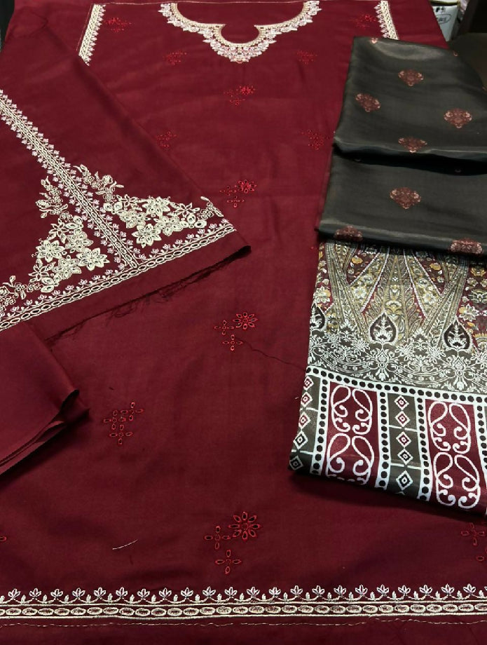 *_❄️WINTER COLLECTION ❄️_* *ALHAMDULILAH* *IZEL* 3pc Casual Winter Collection