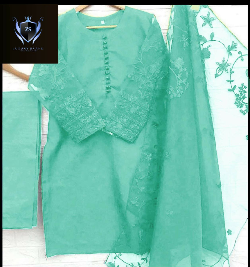 3 piece embroidered suit