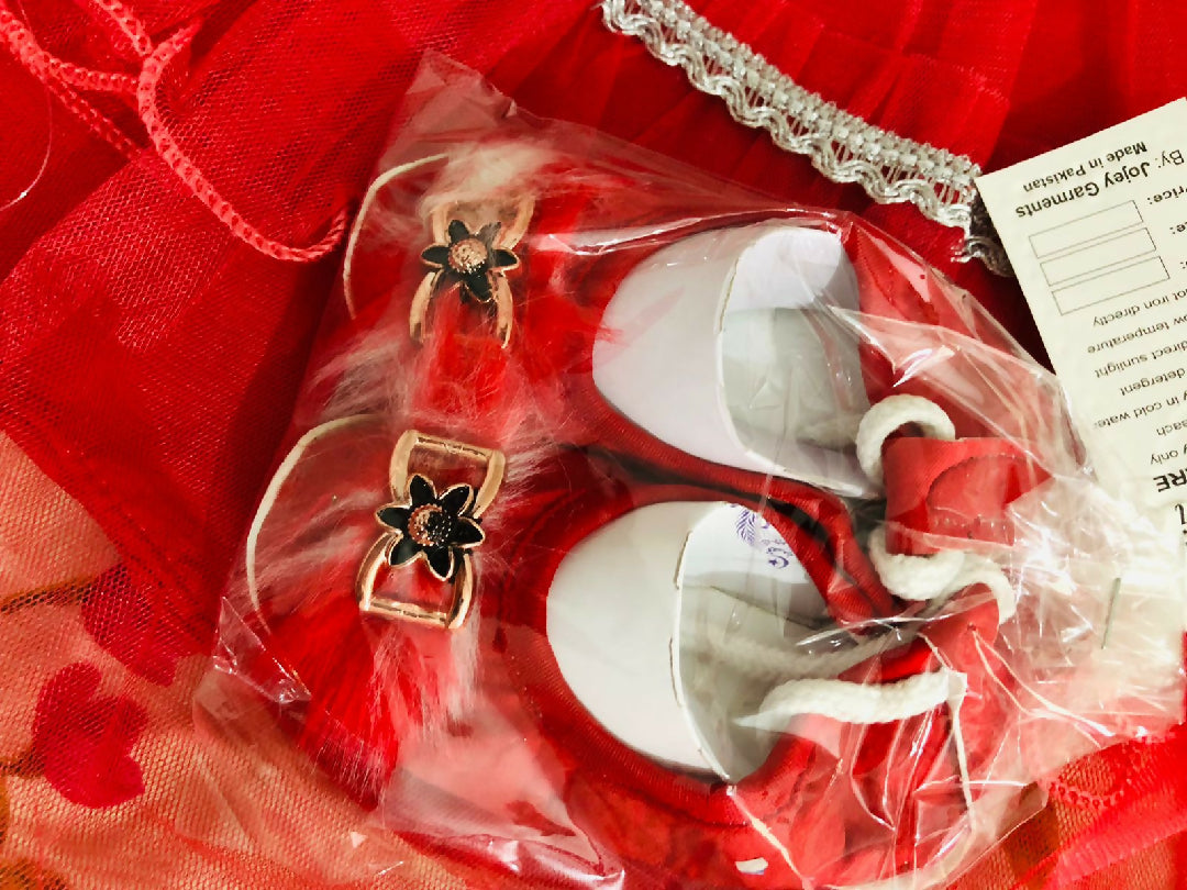 Formal frock with matching shoes