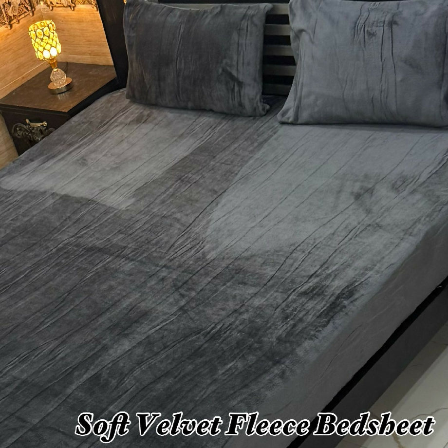 Soft velvet fleece bedsheet kingsize