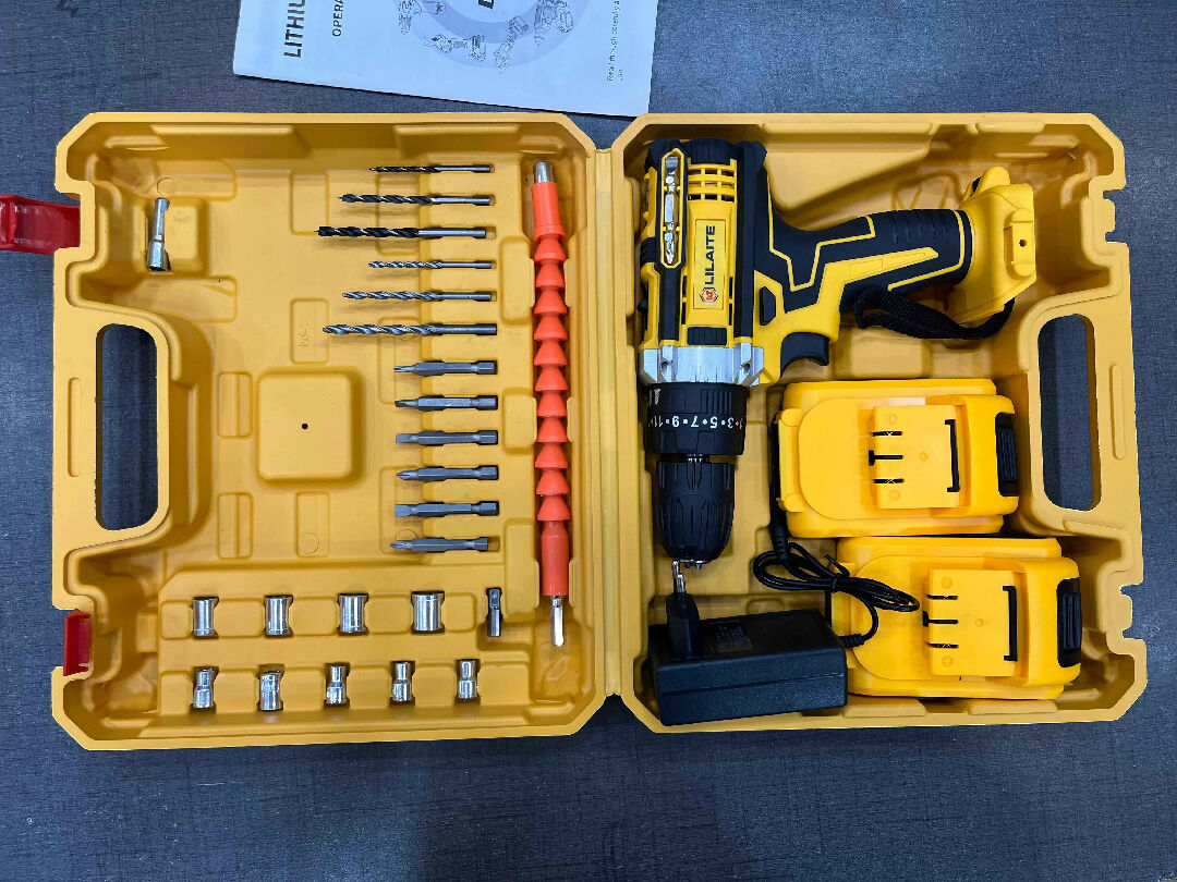 Rechargeable Drill Machine with 2 Lithium-Ion Batteries & Charger