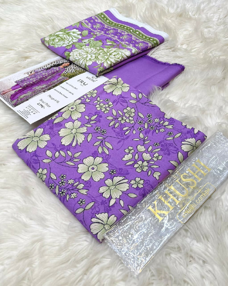 Khushi by eraj karandi 3piece printed suit