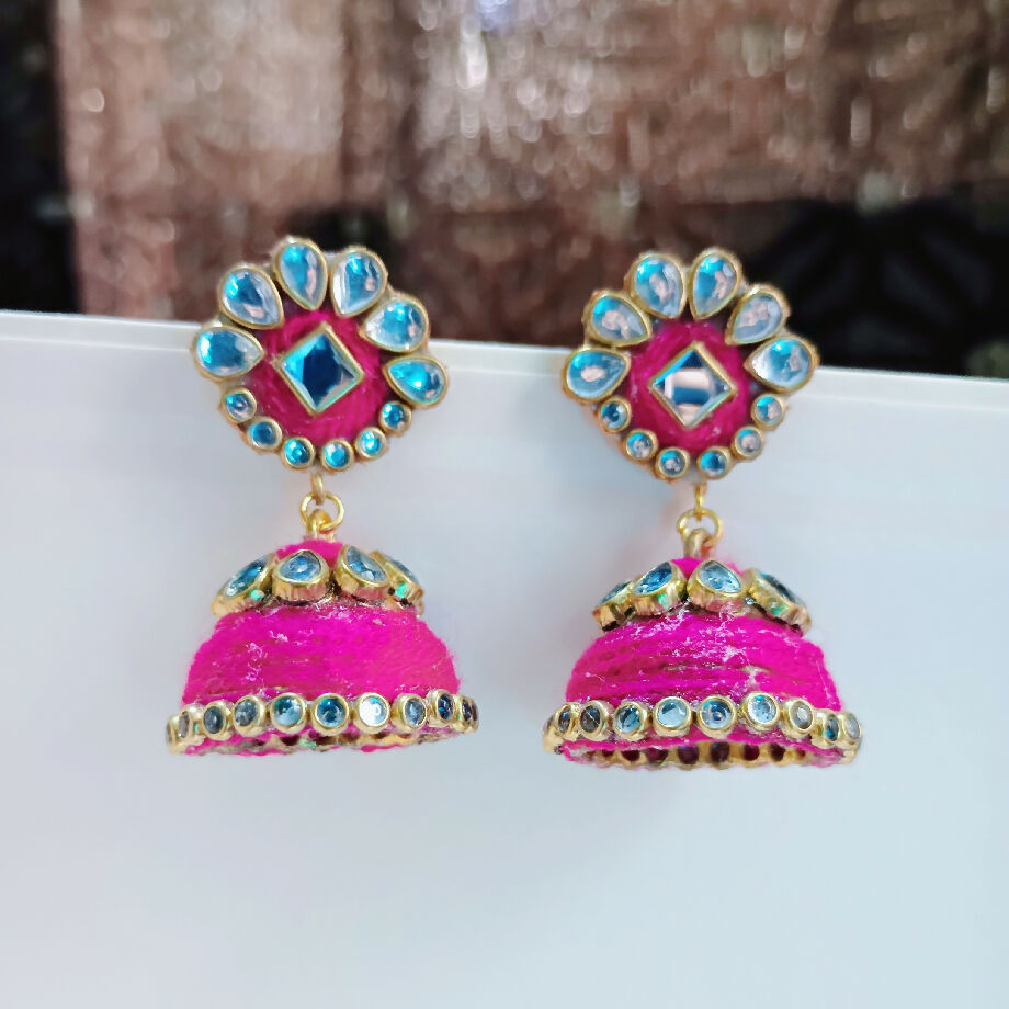 Handmade Kundans jhumkyan