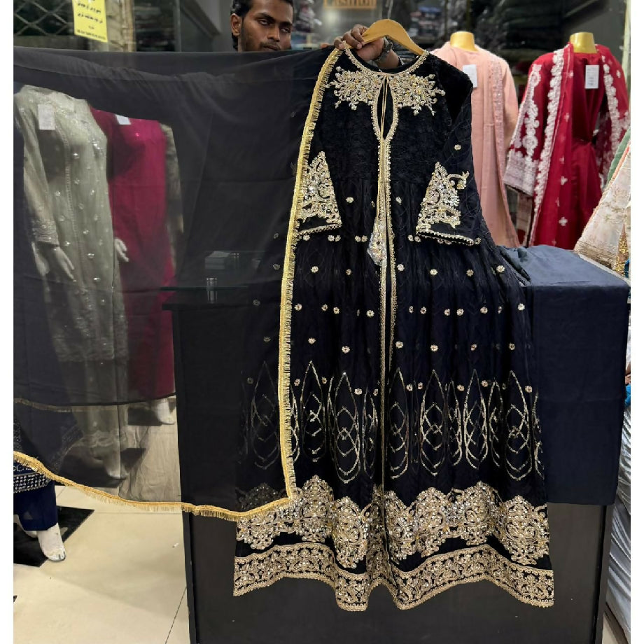 Heavy Embroidered Chiffon Maxi – 3 Piece Stitched