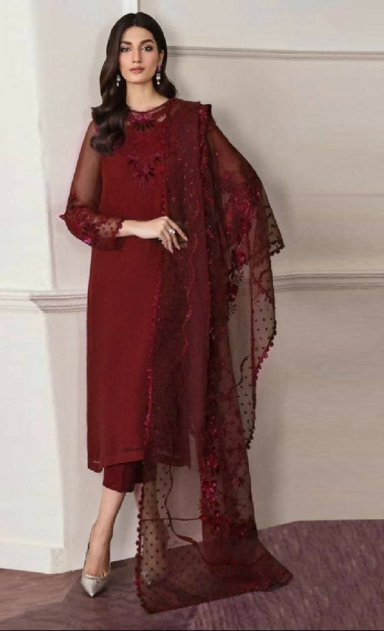 CHIFFON EMBROIDERED 3PC DRESS