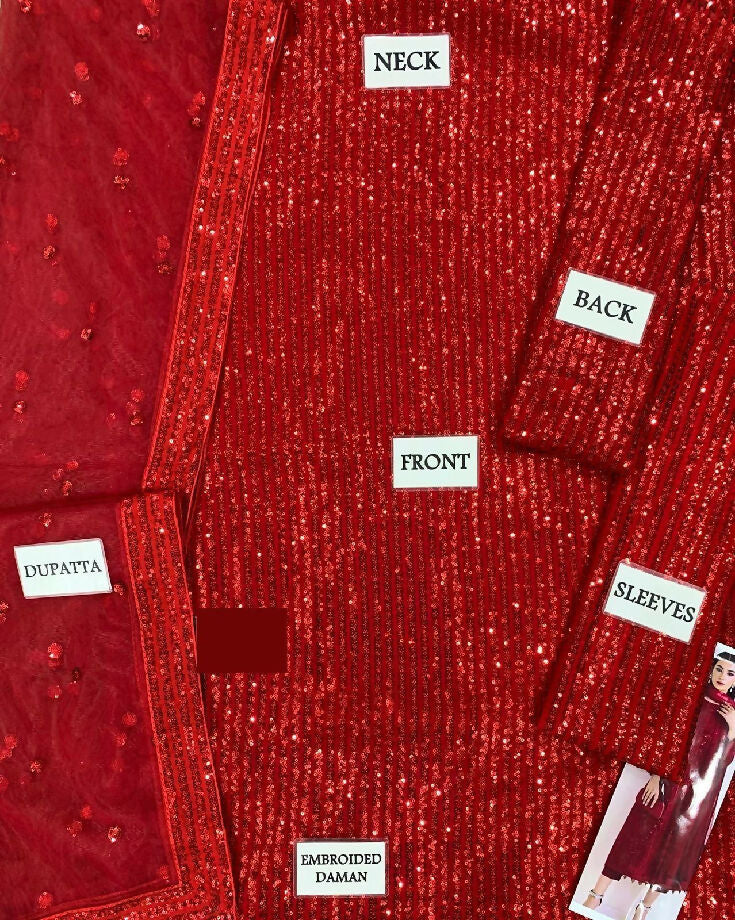 Embroided Chiffon Dress