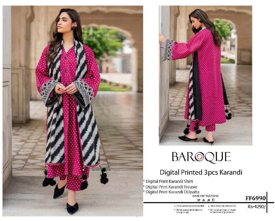 Winter 2025 Luxury Pure Karandi Collection – Digital Print 3 Piece Airjet Suit