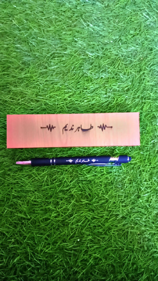 Matal pen with wood box