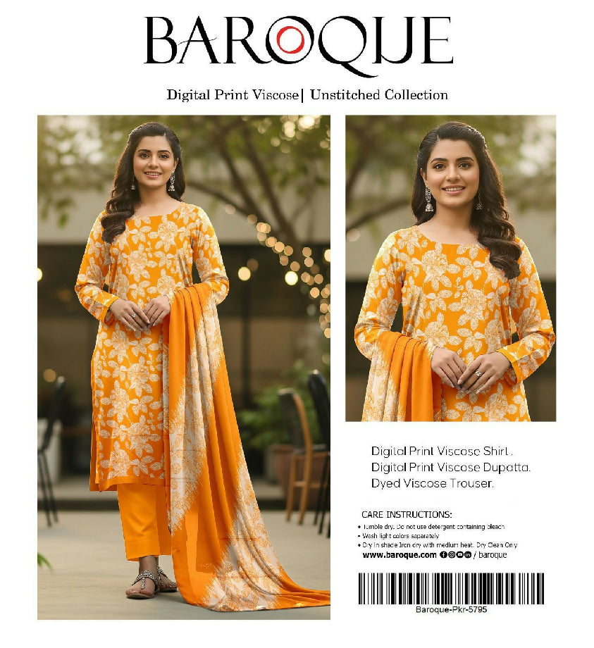 Unstitched Khaddar 3pc