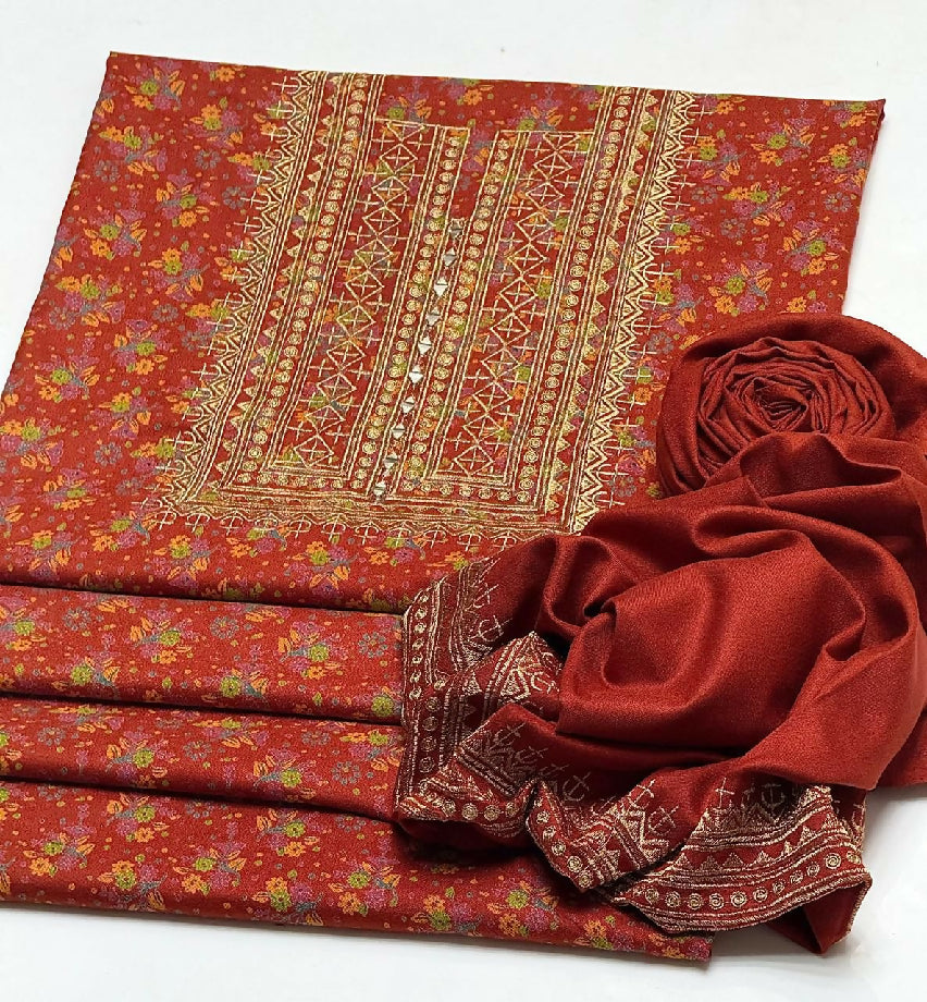 Dhanak embroidery 2 piece