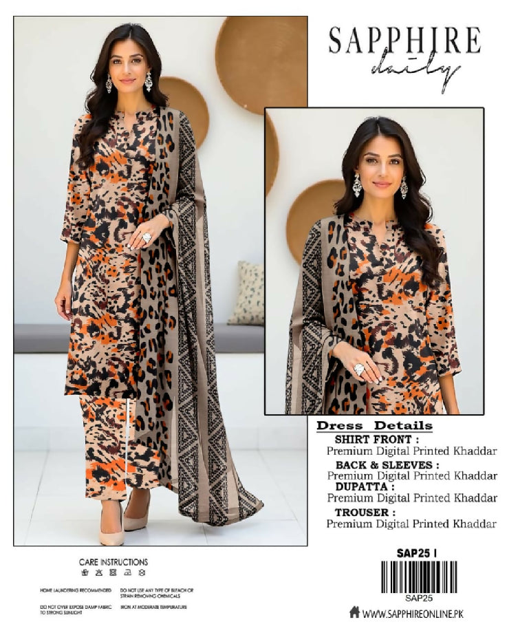 Sapphire digital khaddar printed 3 pc