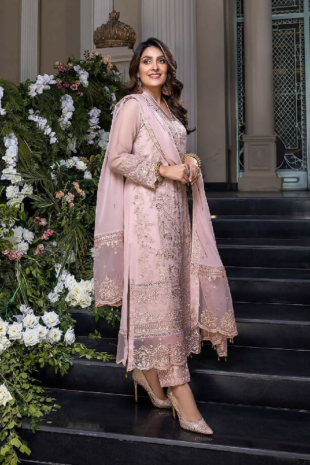 CHIFFON EMBROIDERED LUXURY UNSTICHED 3PC