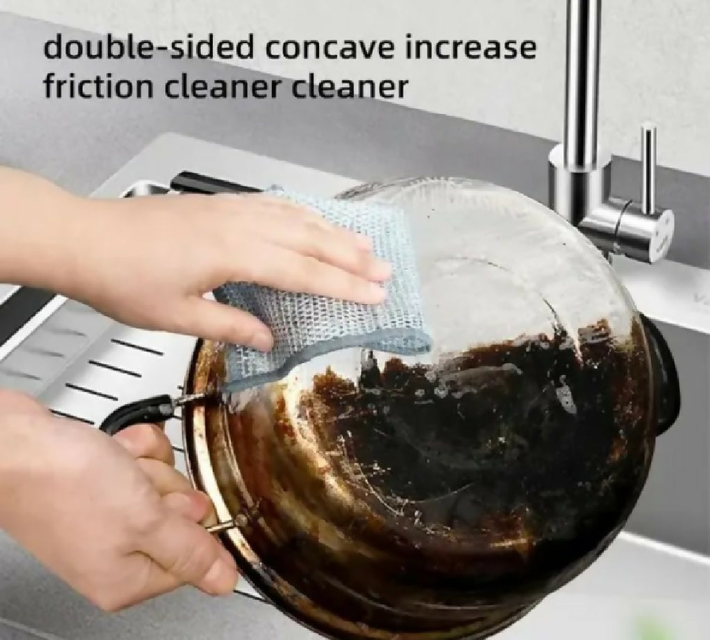 Pack of 5 kitchen steel mesh wire dish washer