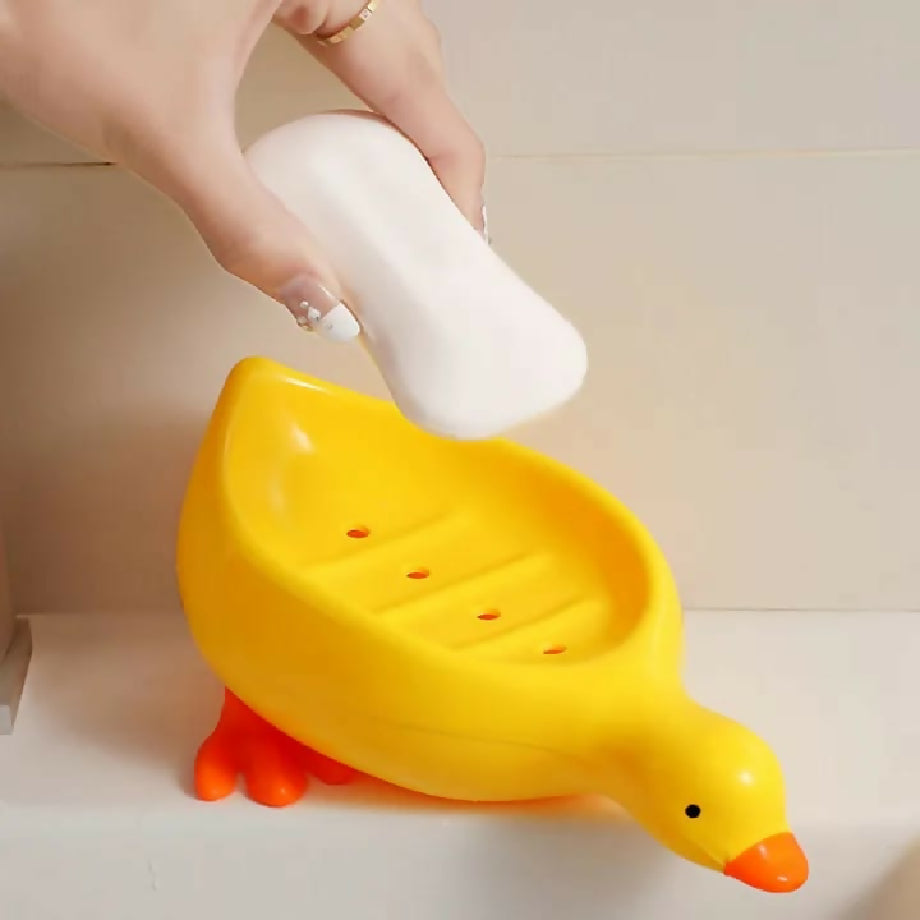 Duck Shape Soap Tray – Quick Drain Thick Plastic Holder