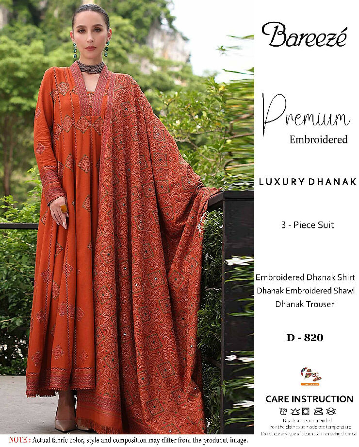 Elegant Embroidered Dhanak Winter collection For women