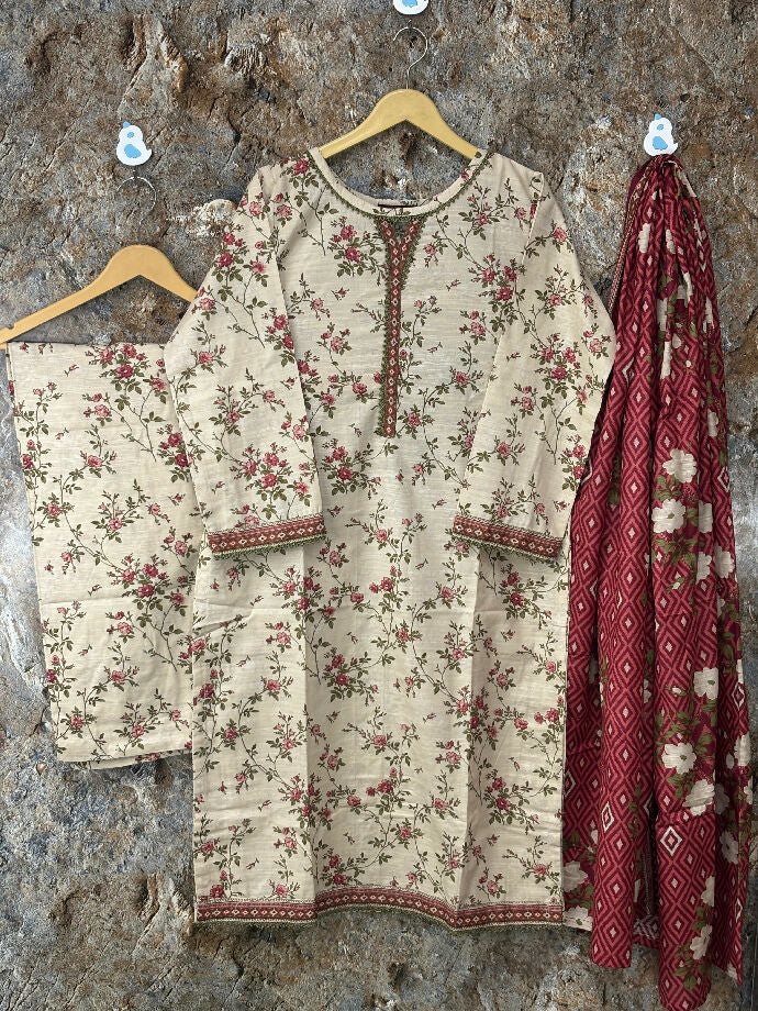 Bin Saeed 3 pc khadar Stitched Suit